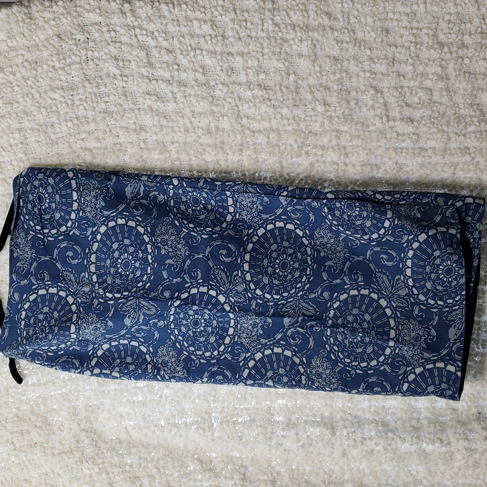 Ralph Lauren Blue Floral-Print Wrap Skirt